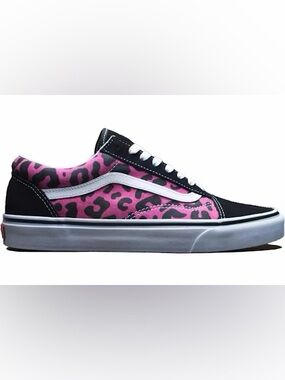 Vans Old Skool Pink and Black Leopard Sneaker SUPER RARE